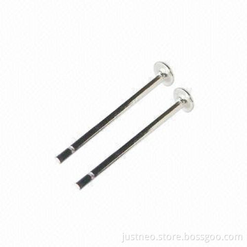 Solid 925 sterling silver earring stud with 2mm flat pad, 12*2*0.75mm